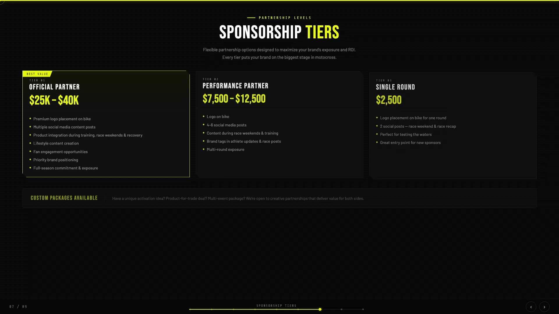 Partnership Levels slide
